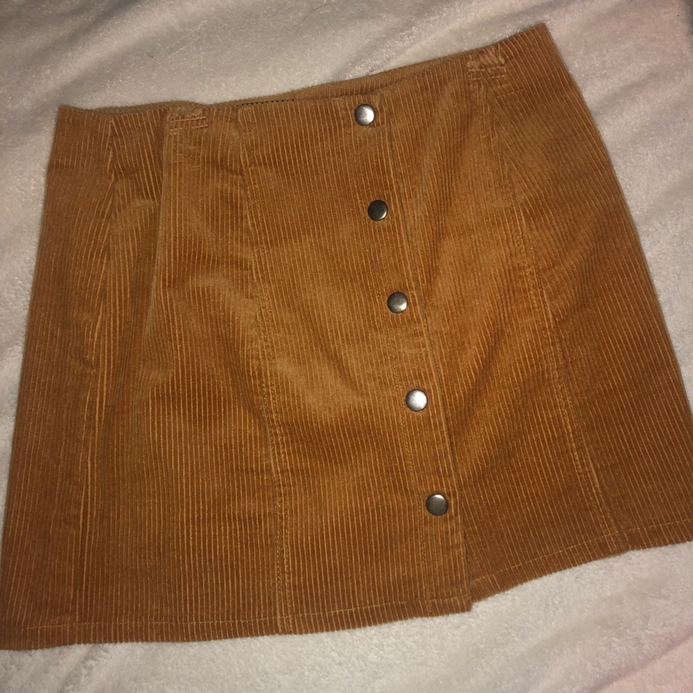 Forever 21 tan corduroy mini skirt
